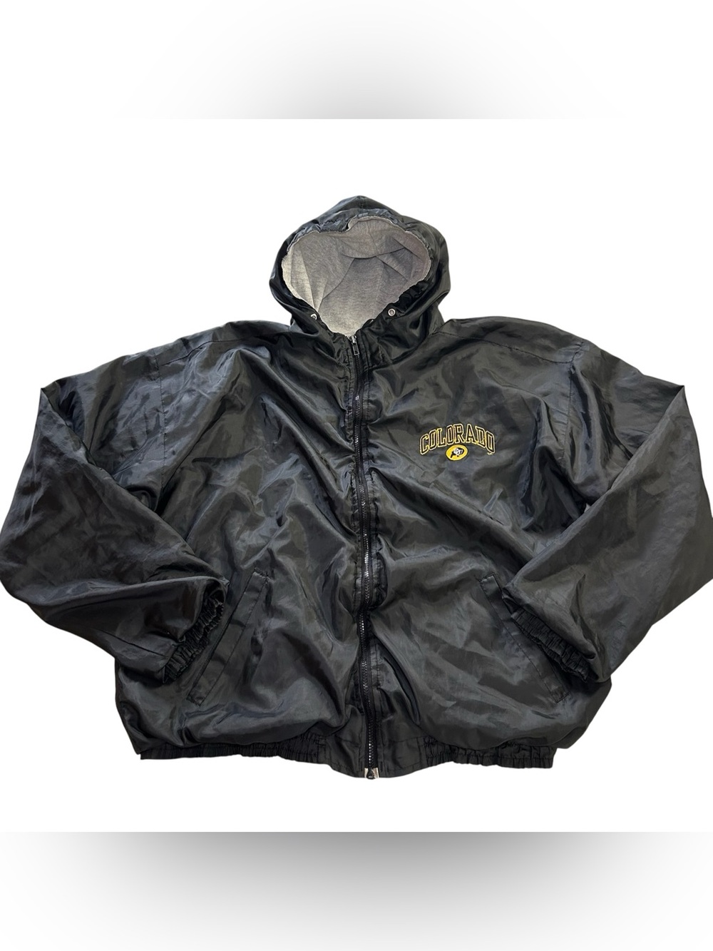 Vintage 90s Colorado Buffaloes Lined Jacket Men XL Black Steve & Barry's Hooded